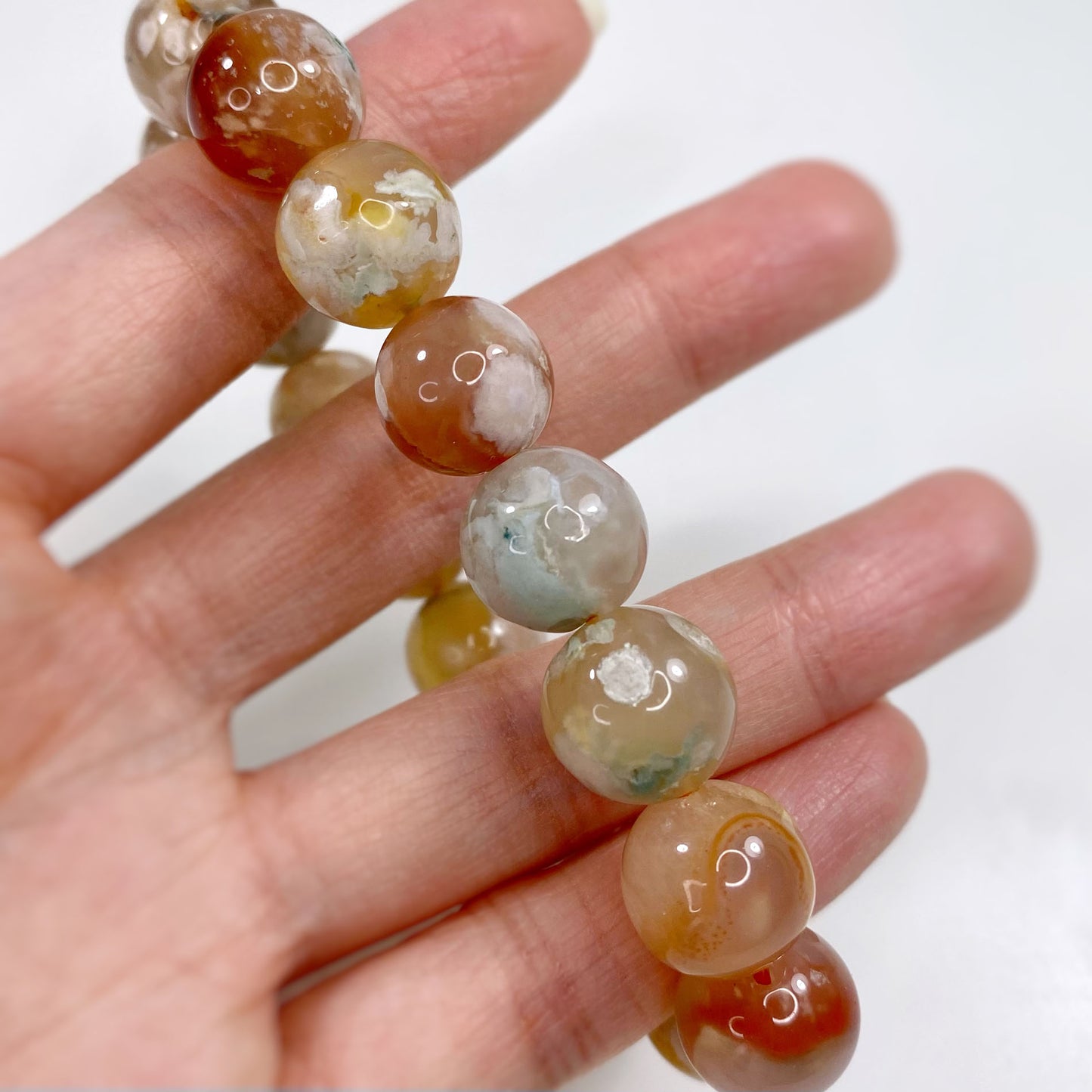 Flower Agate Bracelet 13mm
