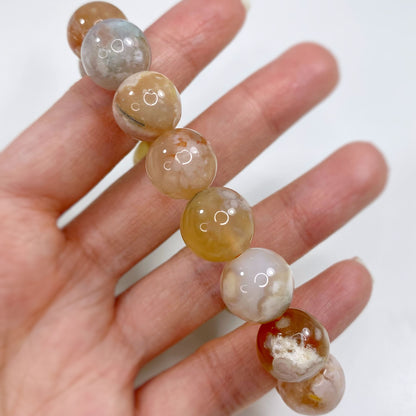Flower Agate Bracelet 13mm