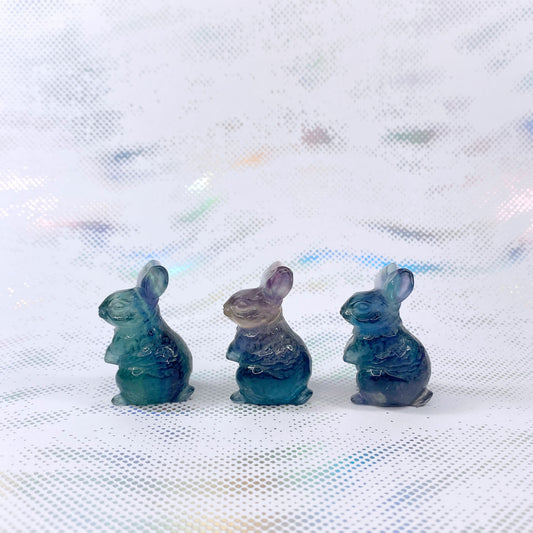 Fluorite Bunny Rabbit Carving