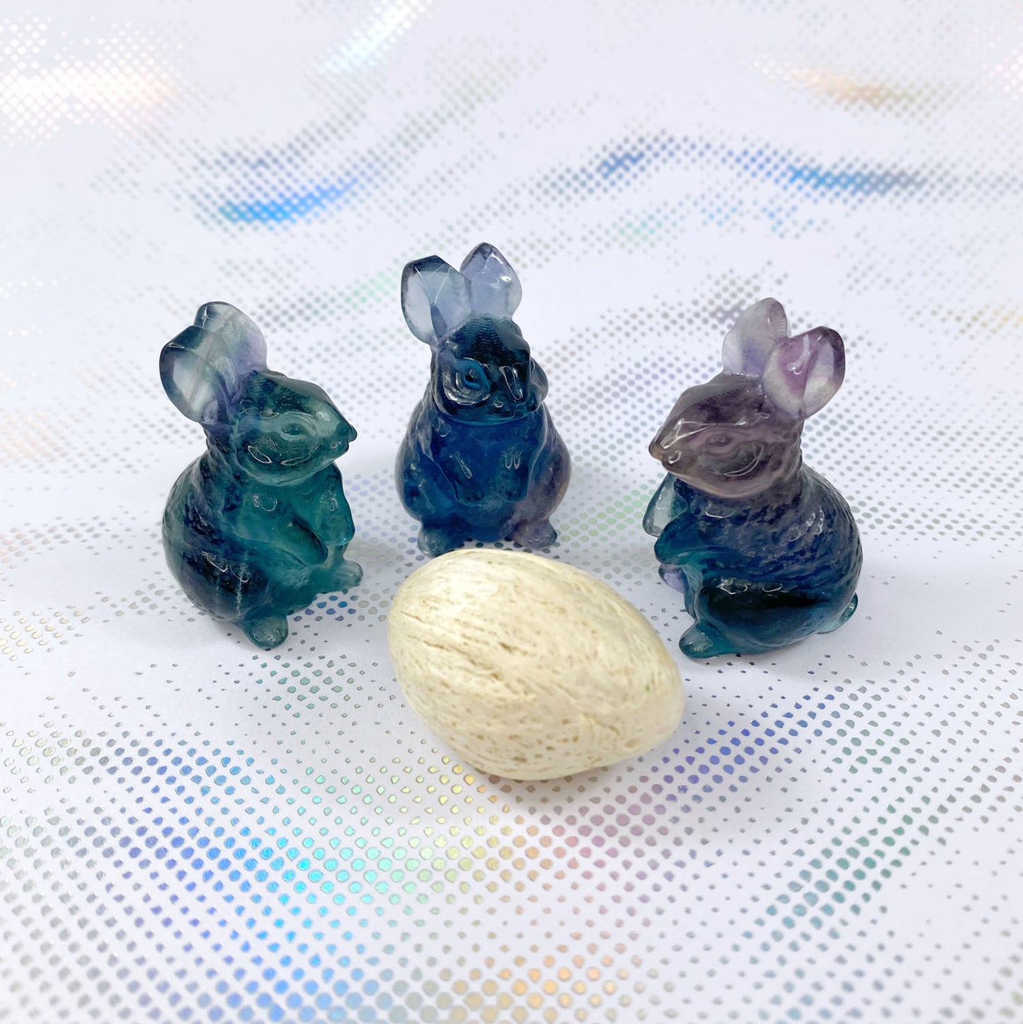 Fluorite Bunny Rabbit Carving