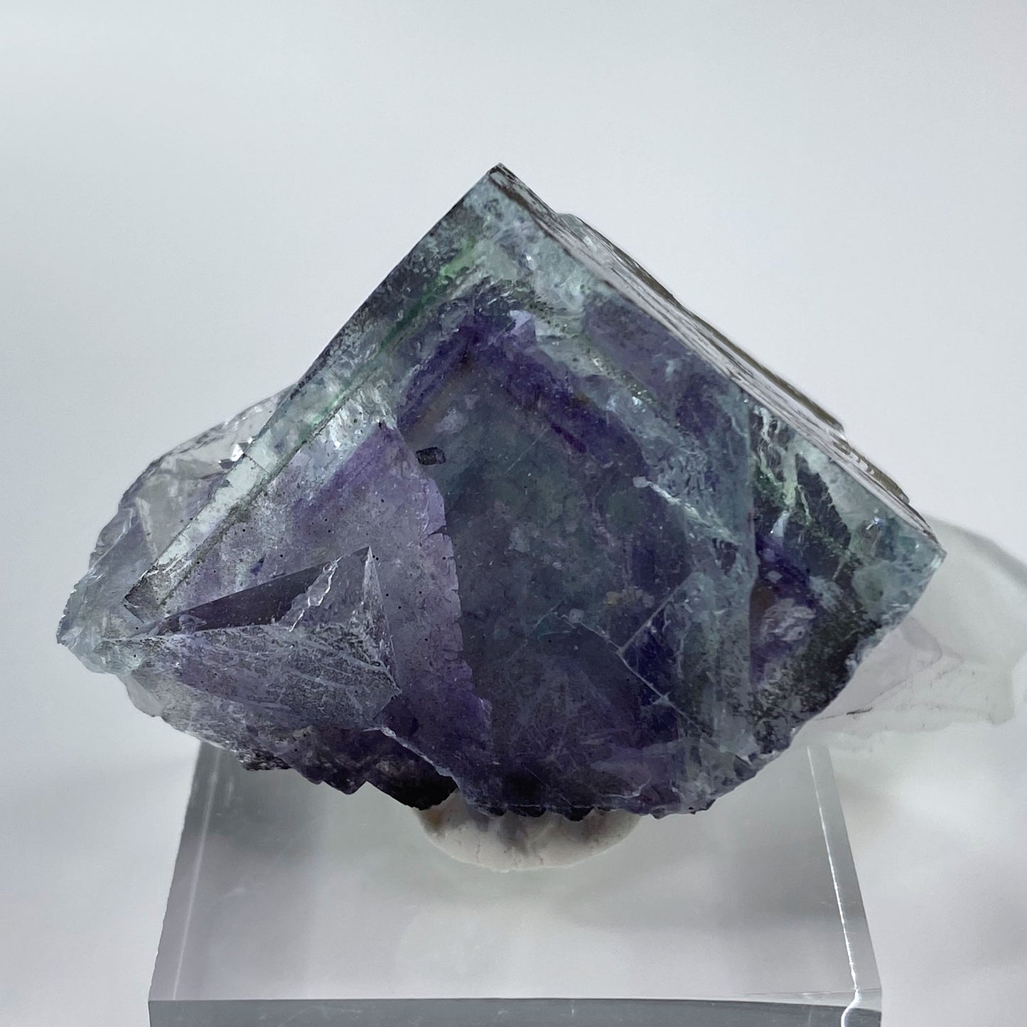 Greenish Blue Fluorite Cube Specimen with Quartz Yaogangxian Mine