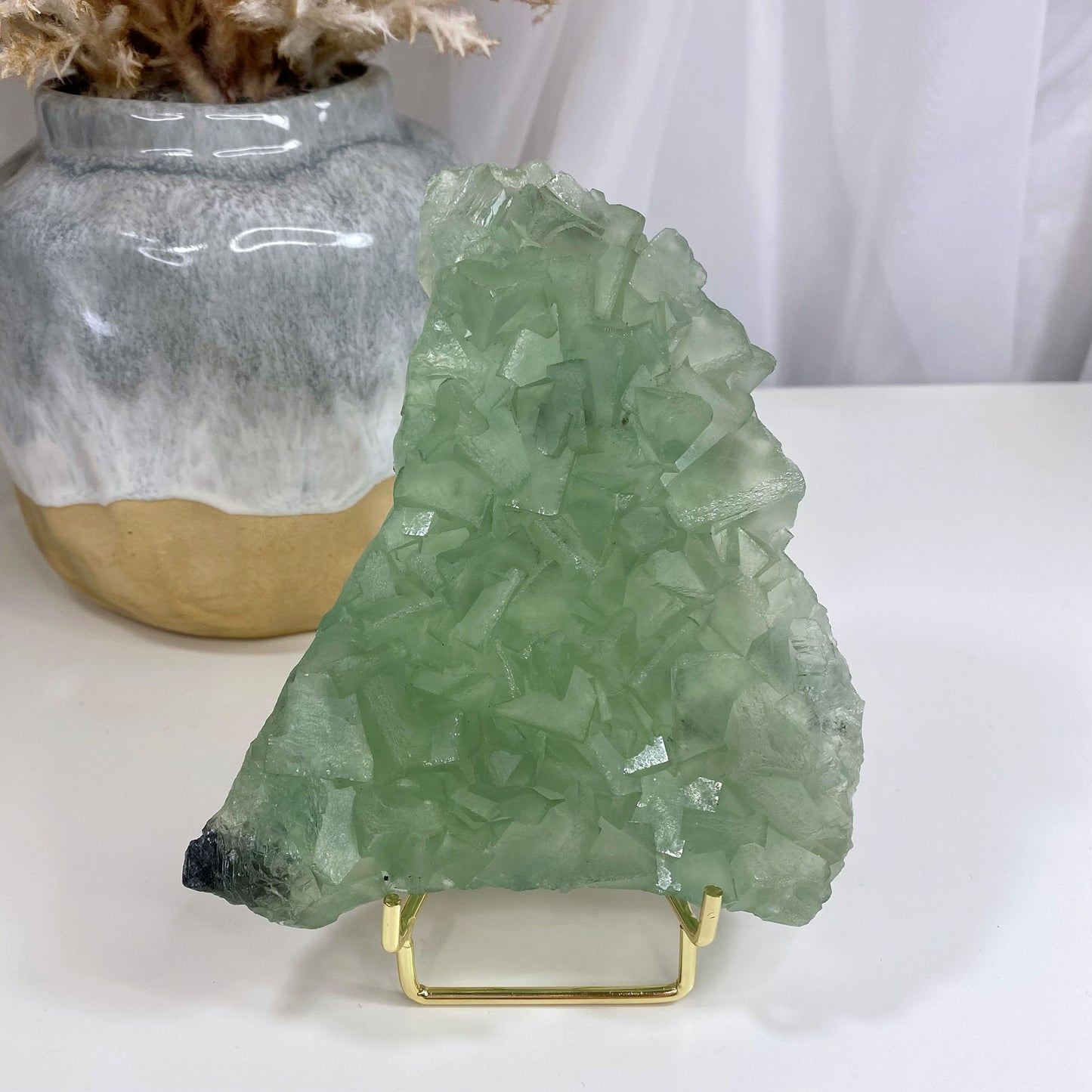 Large Green Cubic Fluorite Mineral Specimen