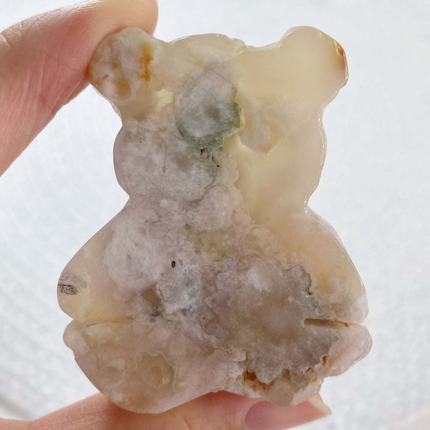 Flower Agate Bear Carving