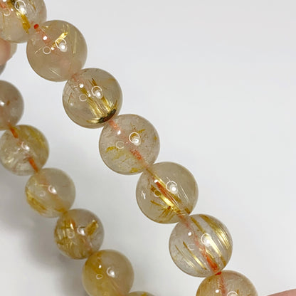 Rutilated Quartz Bracelet with Thick Gold Rutile 12mm