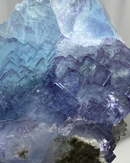 Huge Blue Cubic Fluorite with Step Formation Yaogangxian Mine