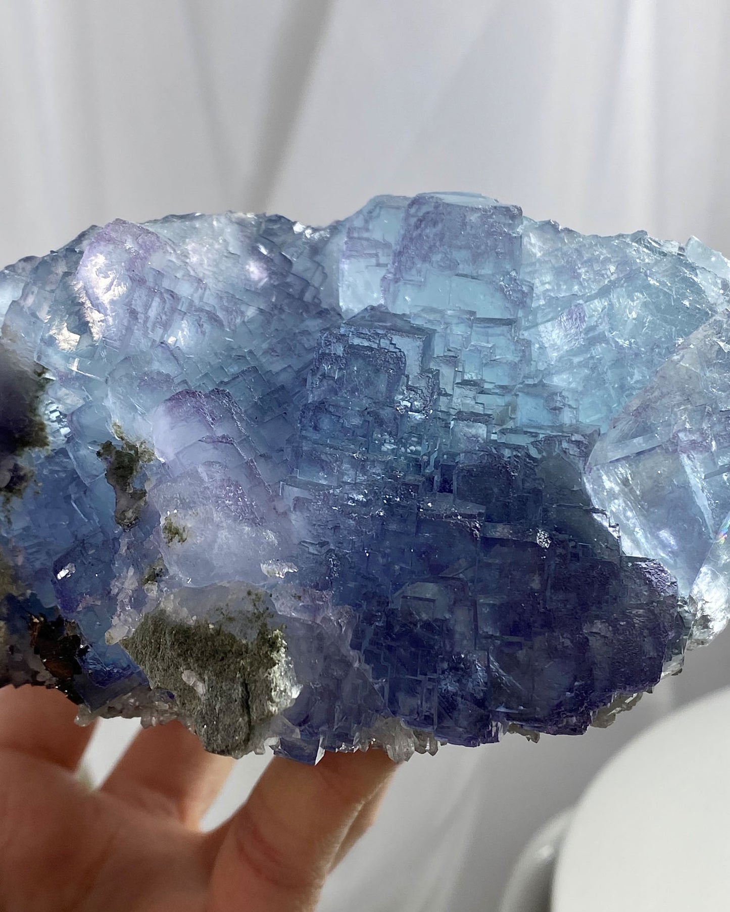 Huge Blue Cubic Fluorite with Step Formation Yaogangxian Mine