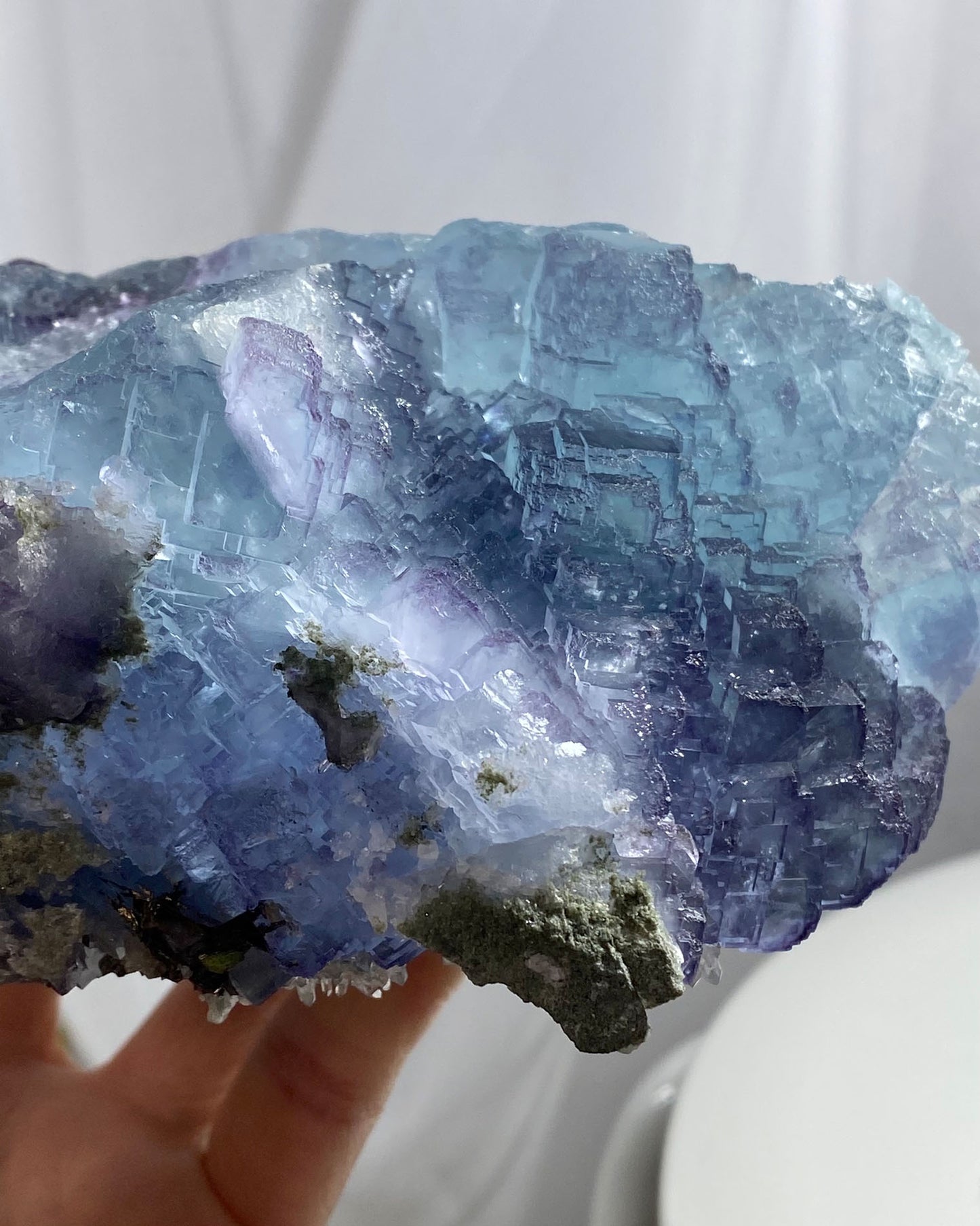 Huge Blue Cubic Fluorite with Step Formation Yaogangxian Mine