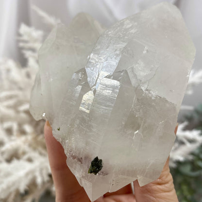 Large Quartz DT Cluster with Epidote