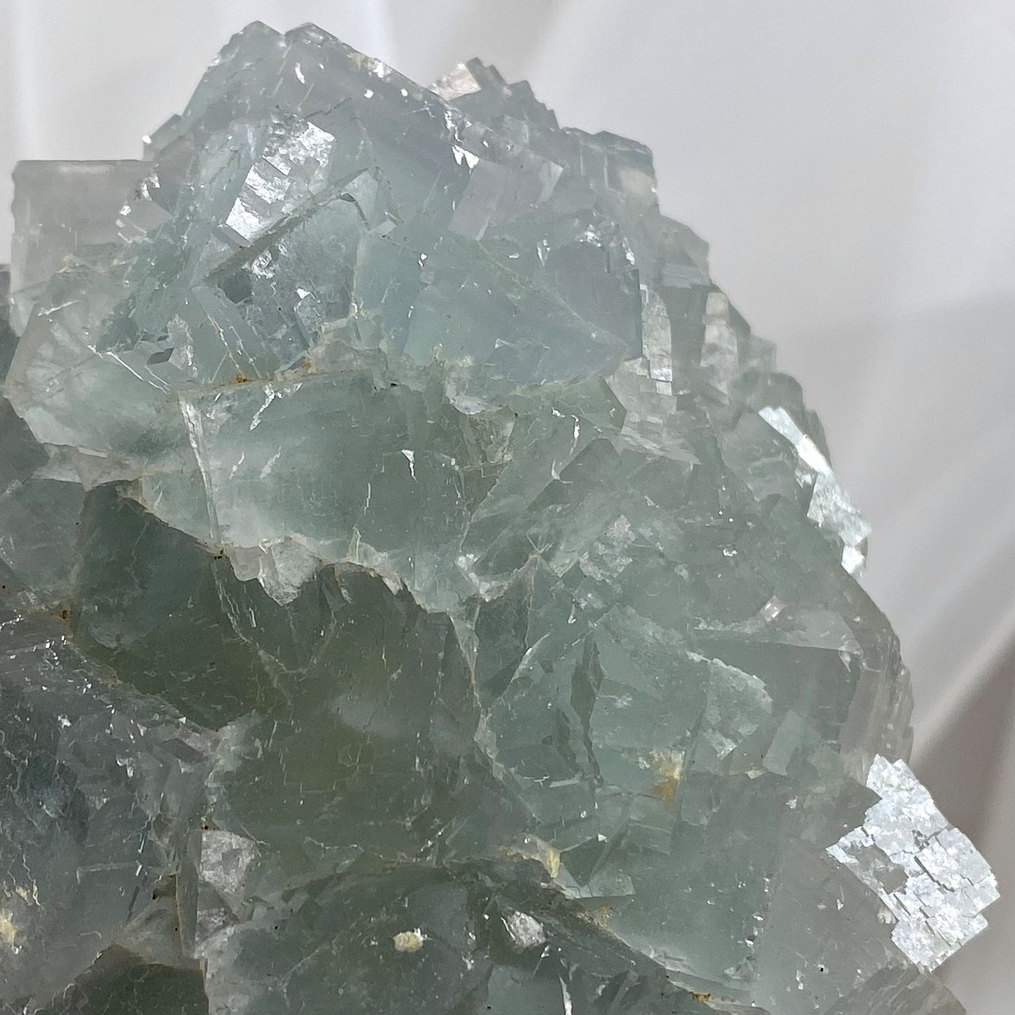 Large Light Blue Cubic Fluorite Cluster on Quartz