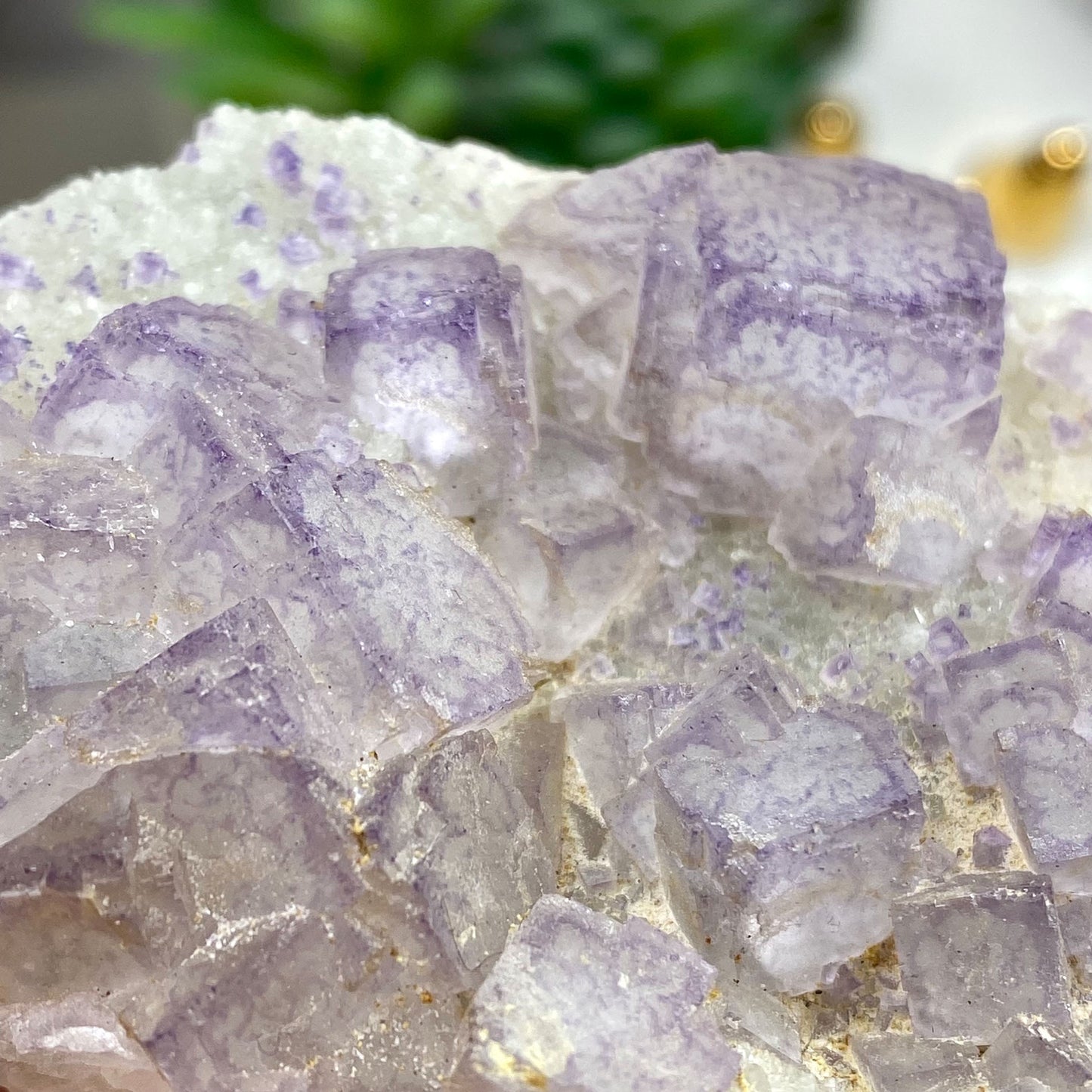 Light Purple Cubic Fluorite and Quartz Cluster