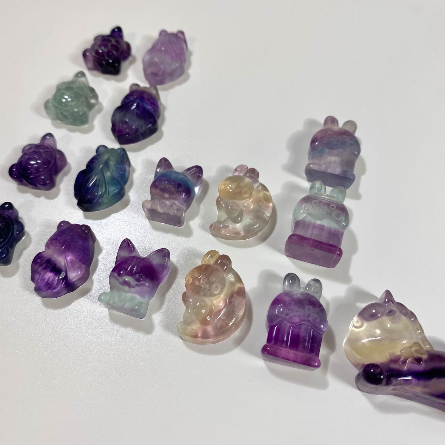 Mini Fluorite Carvings Cute Crystal Animals