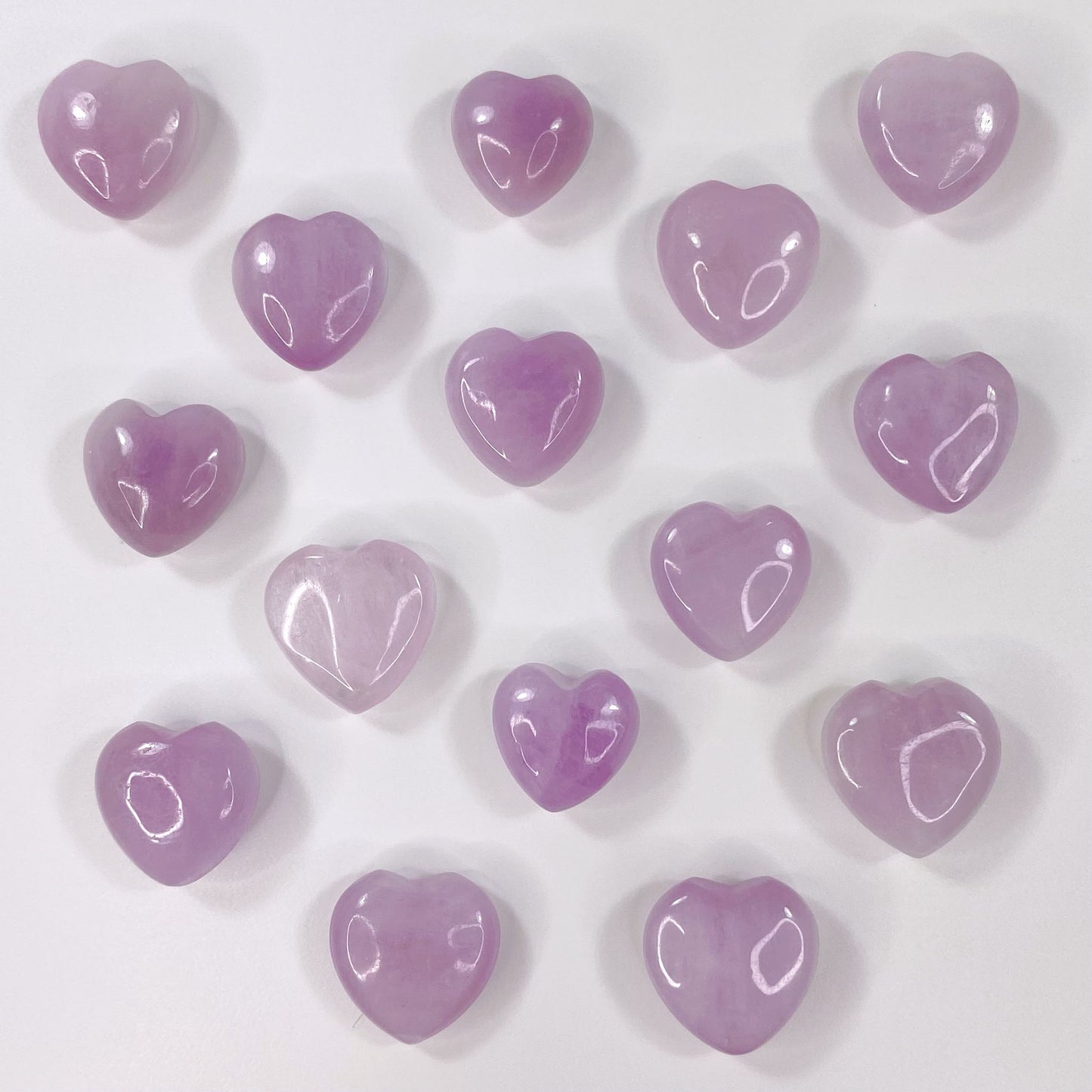 Mini Heart Kunzite Crystal Carving