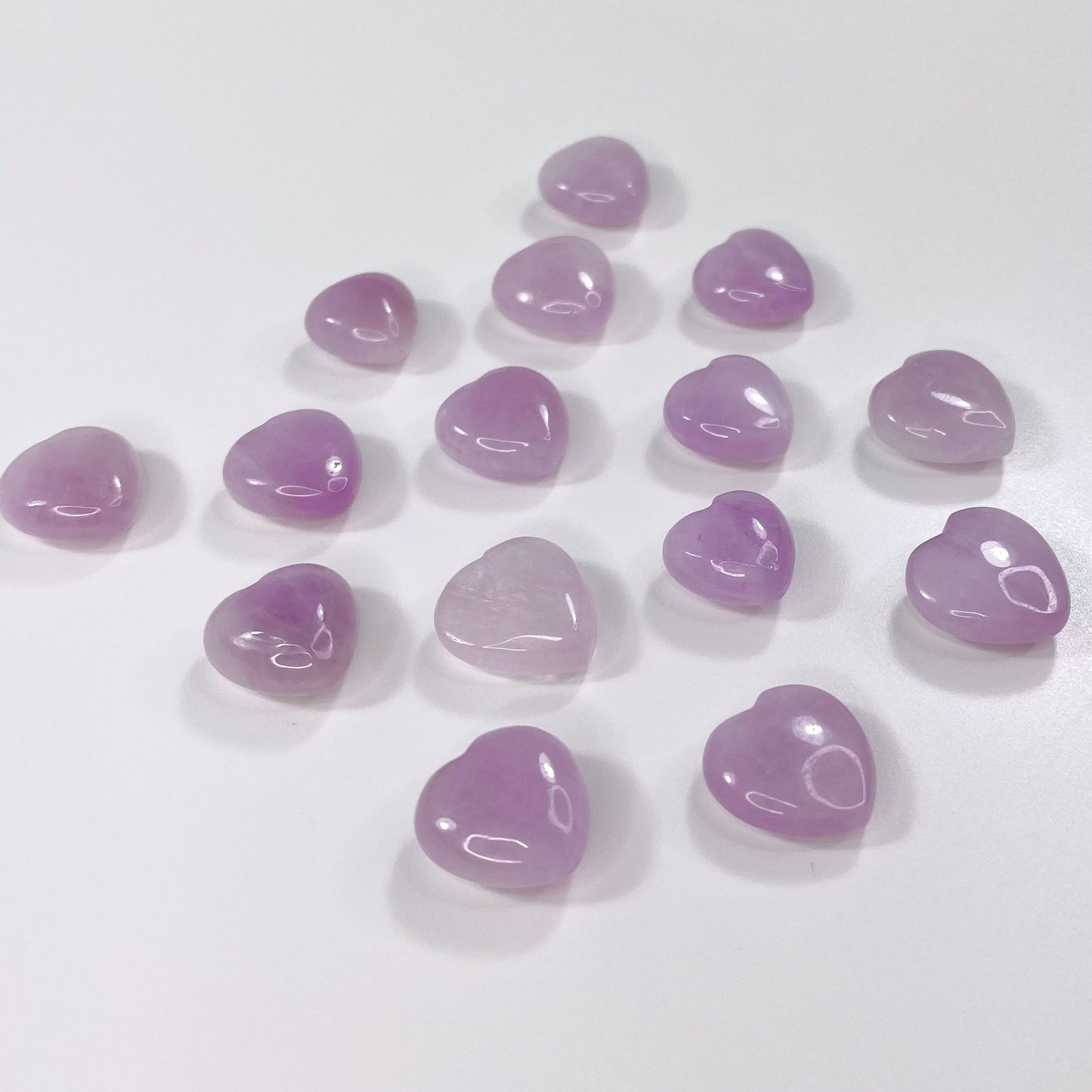 Mini Heart Kunzite Crystal Carving