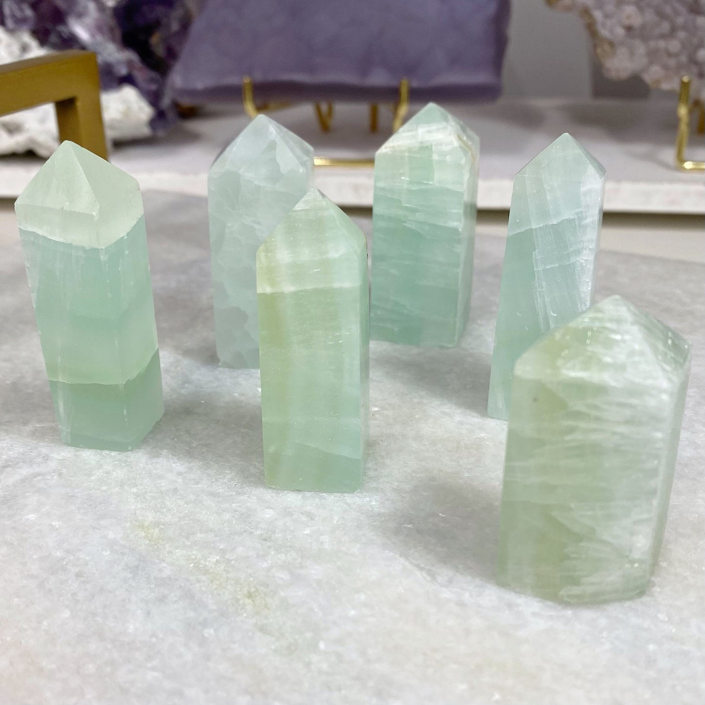 Pistachio Calcite Mini Tower