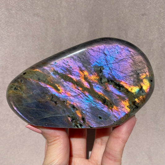 Purple Blue Orange Flash Labradorite Freeform