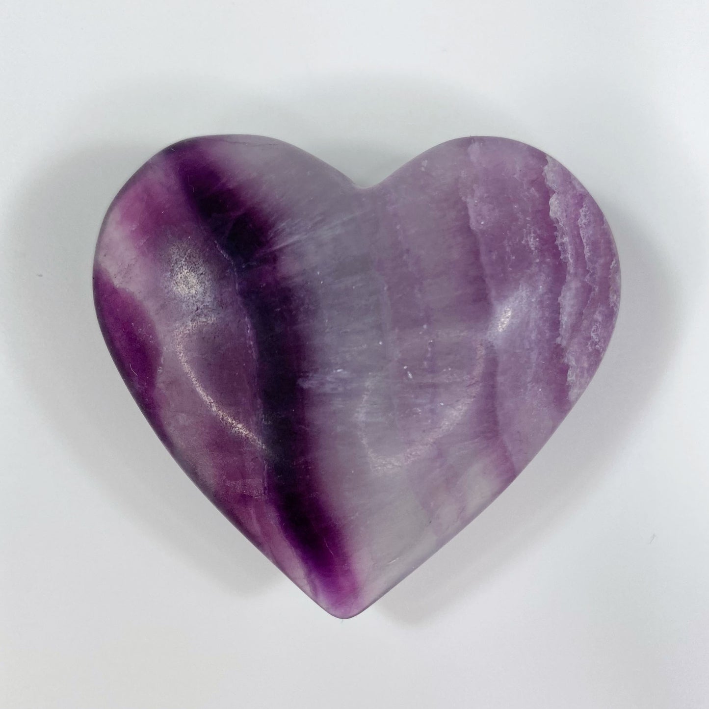 Purple Banding Fluorite Heart Carving