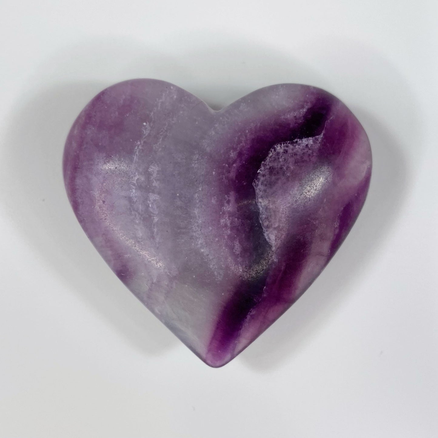 Purple Banding Fluorite Heart Carving