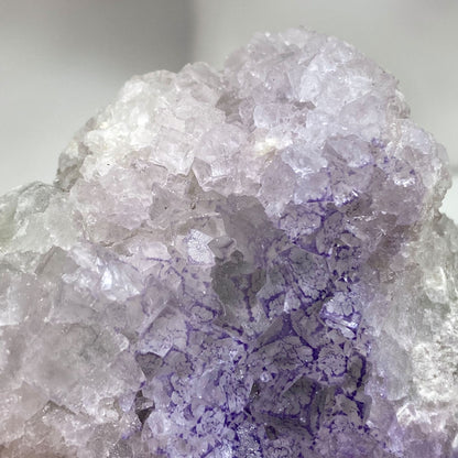 Clear Cubic Fluorite with Purple Patterns Cluster