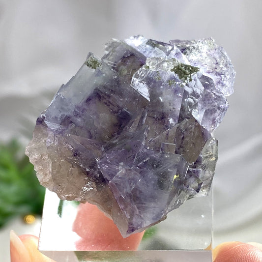 Clear Purple Cubic Fluorite with Phantoms Yaogangxian Mine