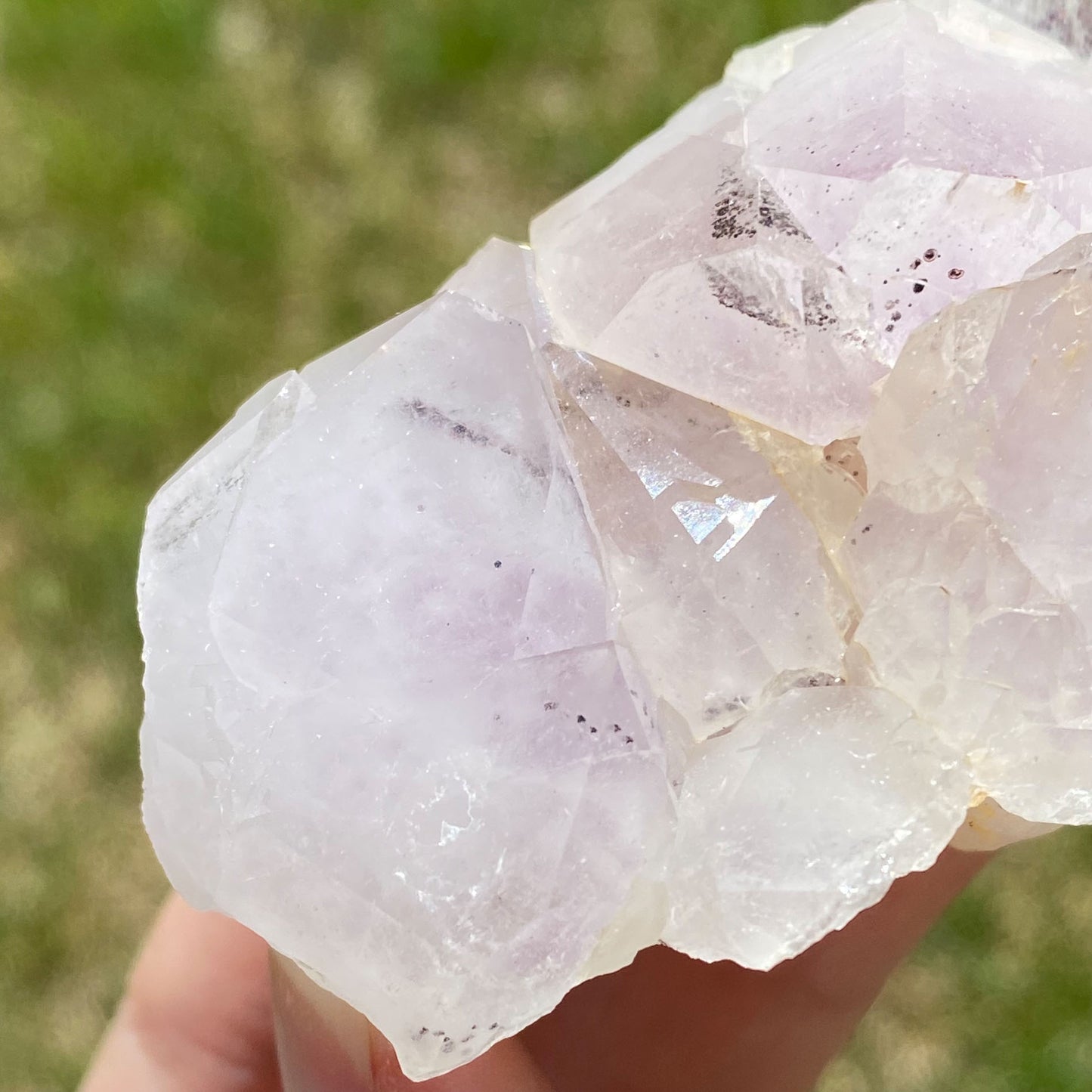 Light Purple Amethyst Cluster with Hematite