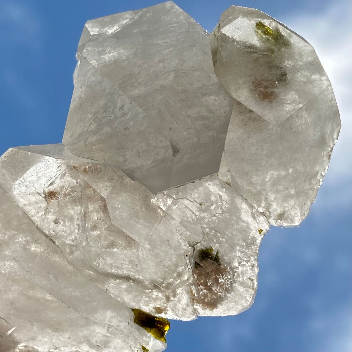 Clear Quartz DT Cluster with Epidote