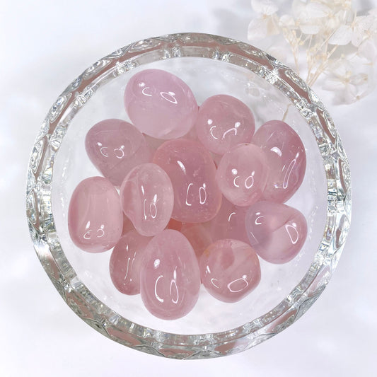 Gemmy Rose Quartz Crystal Tumbles (Set of 3)