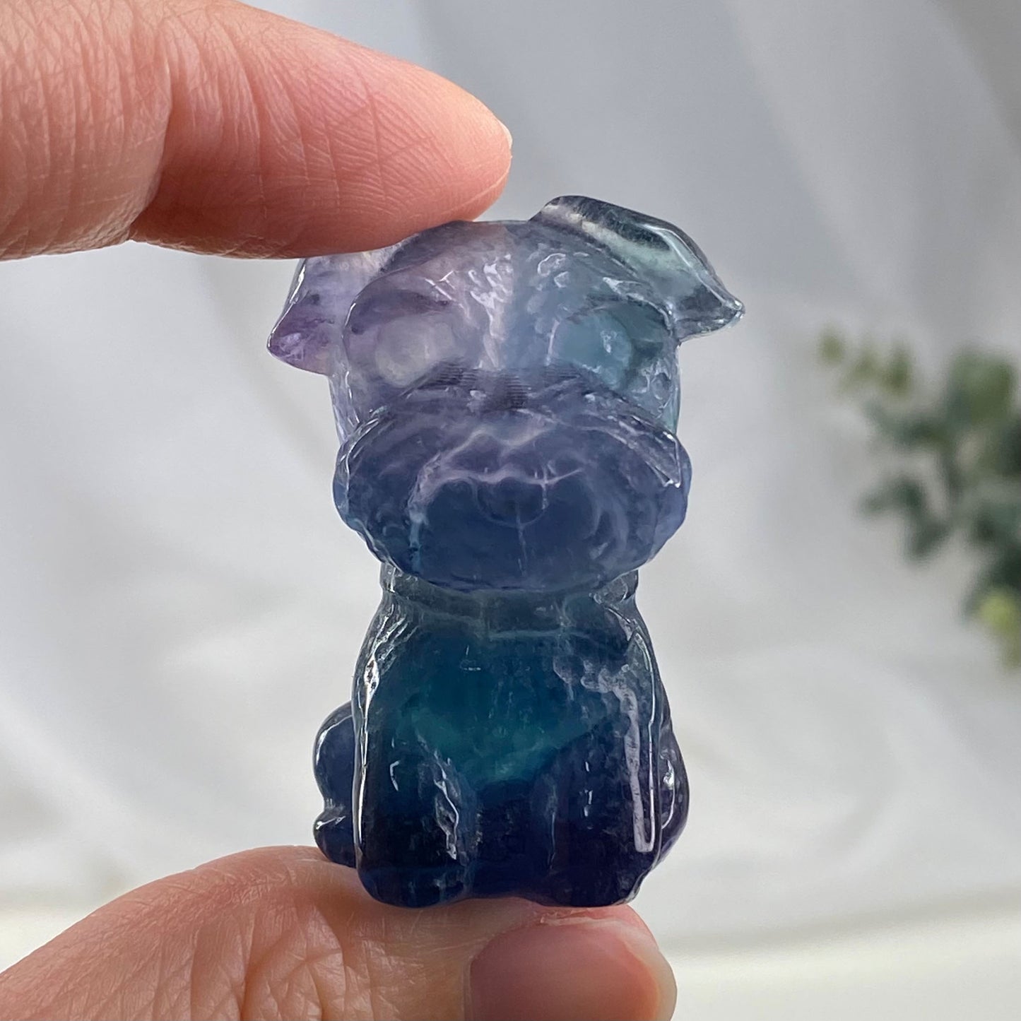 Schnauzer Fluorite Dog Carving