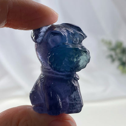 Schnauzer Fluorite Dog Carving