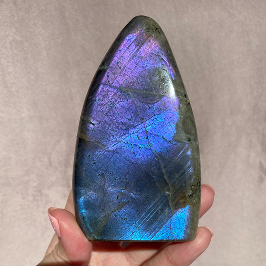 Vibrant Blue Purple Pink Labradorite Freeform