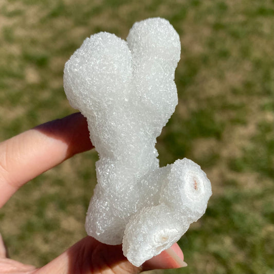 White Chalcedony Stalactite Mineral Specimen